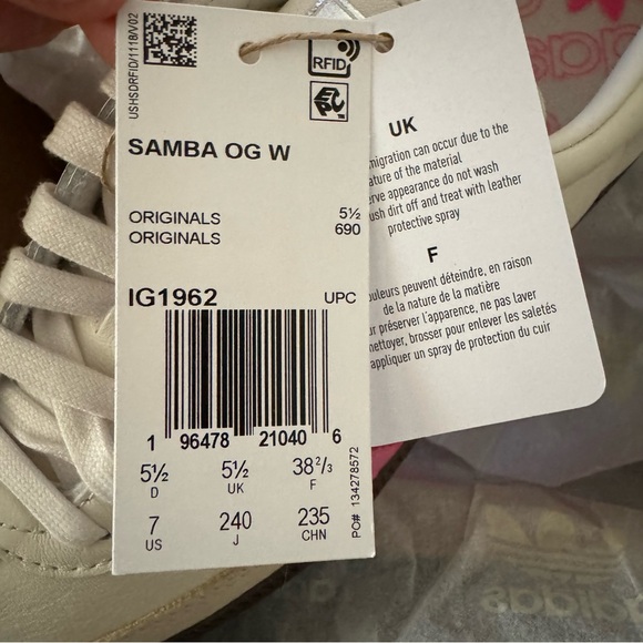 Women's Samba OG White Lucid Pink NWT - Picture 10 of 12